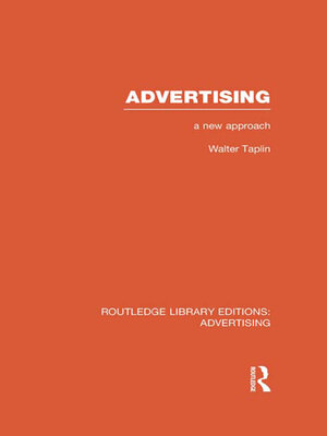 cover image of Advertising a New Approach (RLE Advertising)